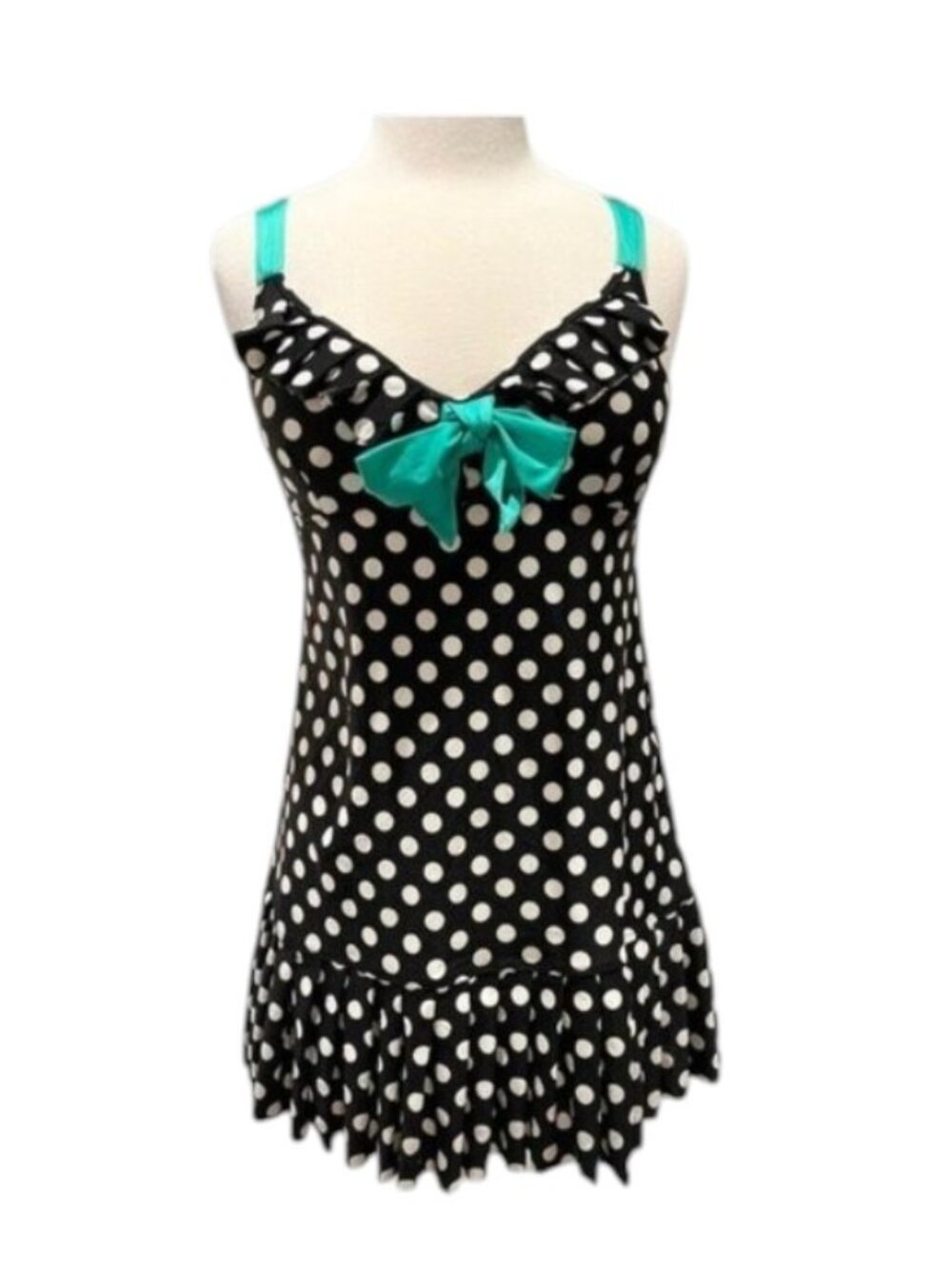 Betsey Johnson Y2K Vintage Polka Dot Swimsuit Dress Cover Up NWT